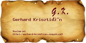Gerhard Krisztián névjegykártya